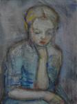 Tyttö mietteissään, öljy, 1959, yksityiskokoelma