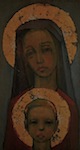 Madonna-ikoni, öljy ja lehtikulta, 1975, yksityiskokoelma